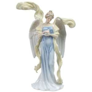   Porcelain Open Winged Angel Figurine Holding Dove: Home & Kitchen