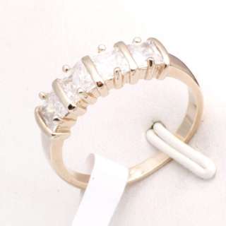 18K Rose Gold GP CZ Stone Ring Crystal Ring Engagement Ring 5.75 /6.75 