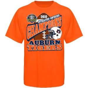  NCAA Auburn Tigers Orange 2010 SEC Champions T shirt 