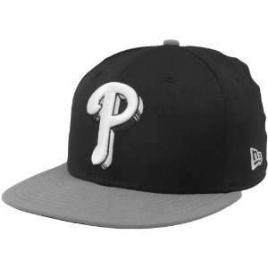   Phillies Black Gray Shadow Logo 59FIFTY Fitted Hat