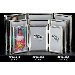  Triple Picture Frame Silver Plated 3 1/2 x 5 Kitchen 
