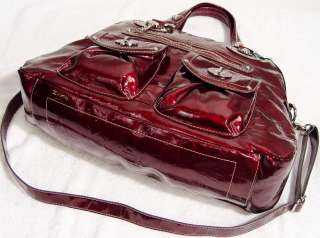 NWT Kathy Van Zeeland Burgundy Red Satchel Hobo Tote Handbag Bag 