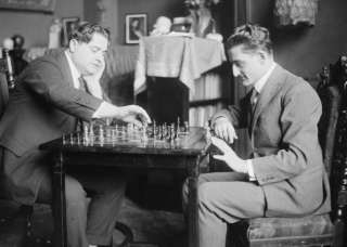 early 1900s photo Men playing chess  