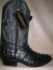 New Mens Embossed Crocodile Tail Boots Black  
