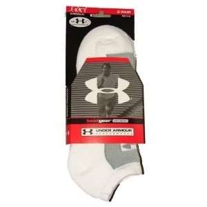   Armour Heat Gear White 2 Pair Lo Cut Socks (L): Sports & Outdoors