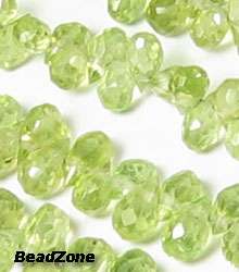 20 Beads of Top AAA Natural Peridot Pear Drop Faceted Beads