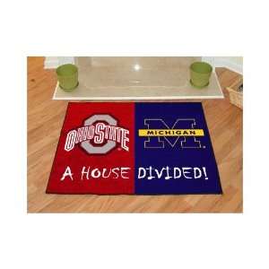 FANMATS House Divided Ohio State   Michigan All Star Mat   210 x 39 