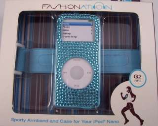 Bling iPod nano jeweled sporty armband & case blue crys  