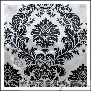 BOOAK Fabric VTG Jaquard Damask *Scroll Retro Decor Decorator 54 B&W 