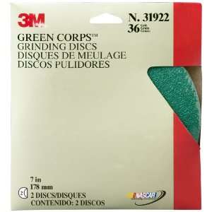 3M 31922 Green Corps 7 x 7/8 36 Grade Grinding Disc, (Pack of 2 