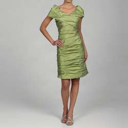 Adrianna Papell Womens Apple Ruched Cap sleeve Dress  Overstock