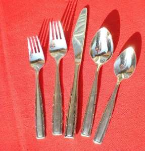 ONEIDA STAINLESS BAMBOO EDGE PLACE SETTING 5 pieces  