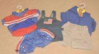 Build A Bear Boy 3 Outfits Olympic Overalls Hoodie EUC  