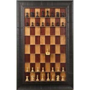   hung Straight Up Chess board with Rustic Brown Frame Toys & Games