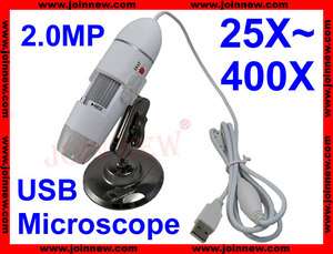 USB Digital Microscope 400X &Measure software 2.0MP Camera for 