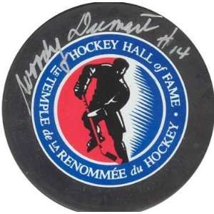  Woody Dumart Autographed / Signed Hockey Hall of Fame Puck 