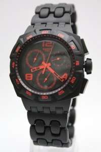 New Swatch Black Dunes Red Chronograph Date Watch SUIB408  