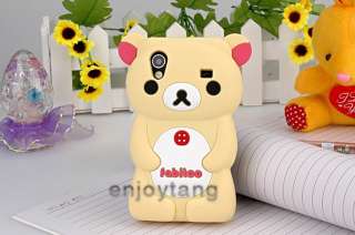 Bear 3D TPU soft silicone case cover fr Samsung Galaxy Ace S5830 brown 