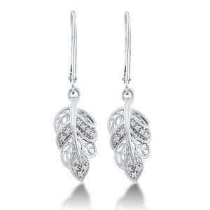   Diamond Leaf Tree Dangle Earrings   (1/20 cttw) Sonia Jewels Jewelry