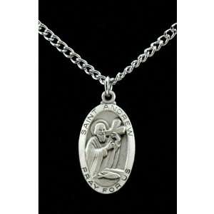  Sterling Silver St. Andrew Medal on 24 inch chain Jewelry