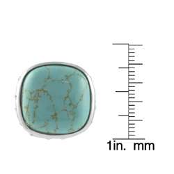 Sterling Silver Created Turquoise Filigree Ring  