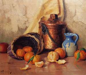 ROBERT CHAILLOUX STILL LIFE WITH ORANGES AND APPLES  