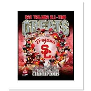  USC Trojans All Time Greats NCAA Double Matted 8x10 