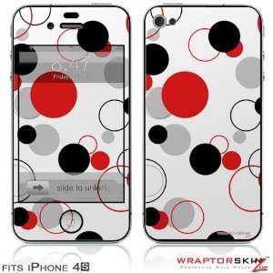  iPhone 4S Skin Lots of Dots Red on White by WraptorSkinz 