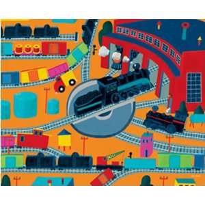 Train Roundhouse Canvas Reproduction 