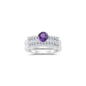  0.66 Cts Diamond & 0.85 Cts Amethyst Matching Ring Set in 