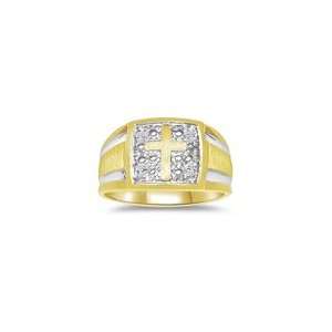  0.02 CT MENS CROSS RING IN SQUARE BORDER 9.5 Jewelry