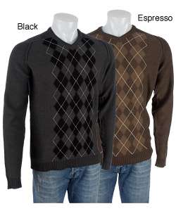 XG Mens Reverse Stitch Argyle Sweater  