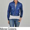 Knoles & Carter Womens Plus Size Perforated Bomber Jacket