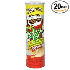 Pringles Reduced Fat Potato Crisps, Original, 6.42 Ounce King Cans 