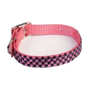   Swarovski Crystal Dog Collar Pink Polka Dot Design 14