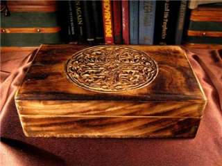 Carved Celtic Mandala Wooden Box, BXS47  