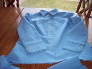   Womens Baby Blue Polyester Pantsuit Pant suit M Rockabilly costume