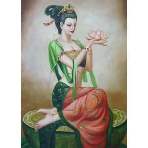  24X36 inch Oriental Figure Oil Painting Chinese Angel 