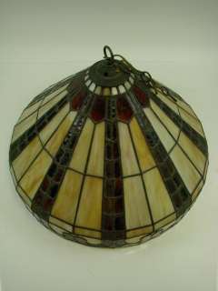 20 Stanford Ceiling Hanging Light Stained Glass Tiffany Style USA 