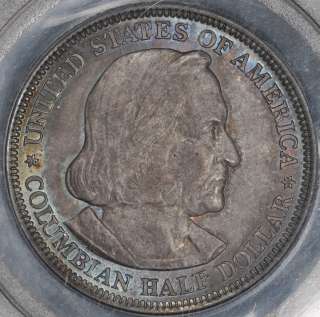 1892 PCGS MS64 COLUMBIAN COMMEMORATIVE 50C HALF DOLLAR RICH BLUE 
