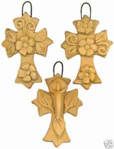 Hand crafted mini clay cross ornaments  