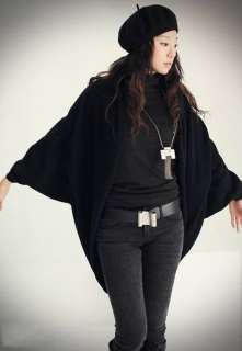  Long Sleeve Loose knit Open Cardigan Shawl jacket Batwing Sleeves I173