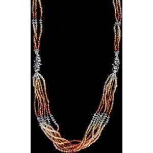   Israel Cut Beaded Bunch Necklace   Sterling Silver 