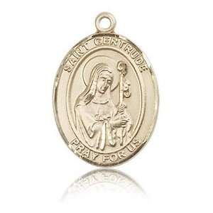  14kt Yellow Gold 3/4in St Gertrude Medal Jewelry