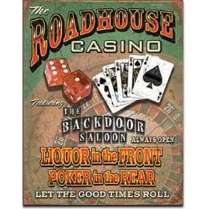  Roadhouse Bar & Casino Metal Tin Sign 16 X 12.5