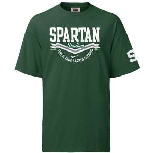  Nike Michigan State Spartans Green Stadium T shirt: Sports 