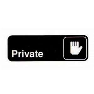  Private Sign, 3x9 Inch Black