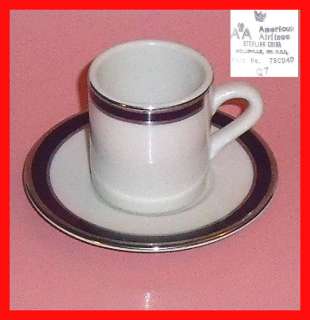 QTY+STERLING CHINA AMERICAN AIRLINES DEMITASSE SET BLUE  