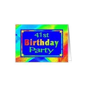    41st Birthday Party Invitation Bright Lights Card: Toys & Games