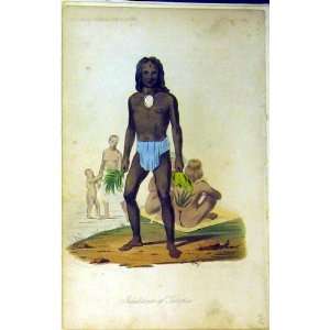  Colour Print Inhabitants Tikopia Man Tribal Antique: Home 